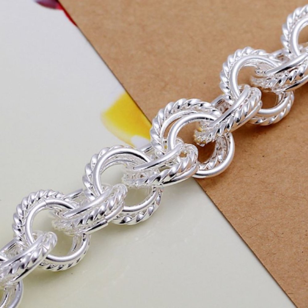 925 Sterling Silver Chain Link Toggle Bracelet_6
